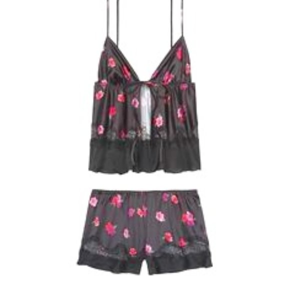 PJ set 2 piece PJ Set Victoria's Secret - black floral M - Picture 3 of 3